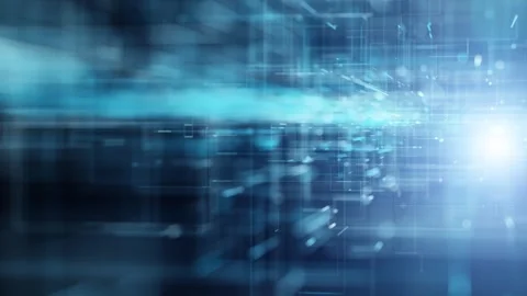 Shiny digital technology looped lines motion graphic Stock Footage 337966418