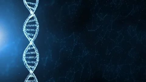 Shiny dna structure rotation on abstract digital background Vídeo Stock 118022585