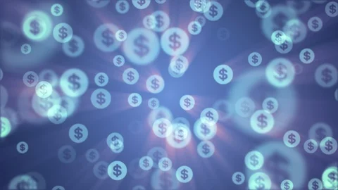 shiny dollar sign random float animation... | Stock Video | Pond5