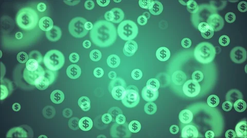 shiny dollar sign random float animation... | Stock Video | Pond5