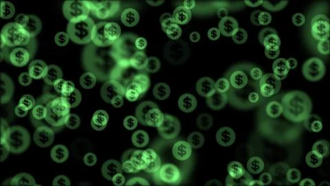 Shiny dollar sign random float illustration background new quality finance Stock Illustration