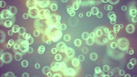 Shiny dollar sign random float illustration background new quality finance イラスト素材