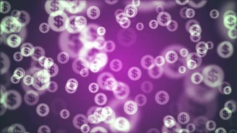 Shiny dollar sign random float illustration background new quality finance Stock Illustration