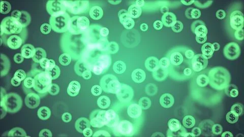 Shiny dollar sign random float illustration background new quality finance 스톡 일러스트
