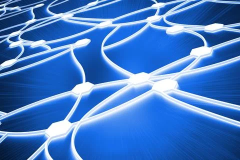 Shiny dots connected with lines Stock Photos