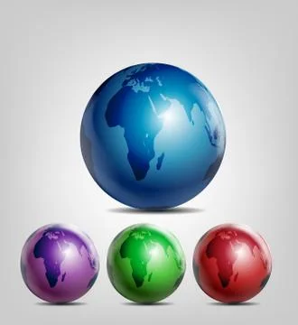 Shiny earth globes Stock Illustration