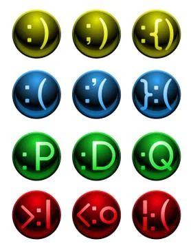 Shiny emoticons Stock Illustration