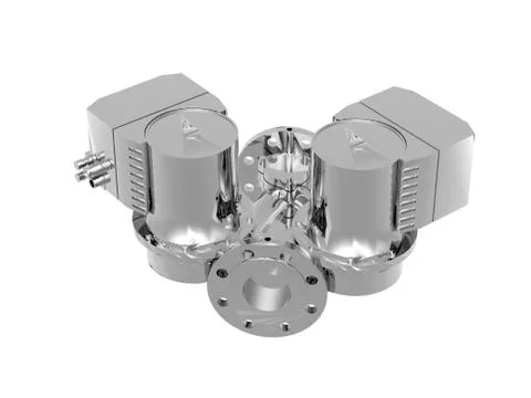 Shiny engine block made of stainless steel Illustrazione stock