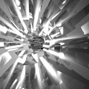 Shiny exploding metal or glass background of shattered pieces Stock Illustration