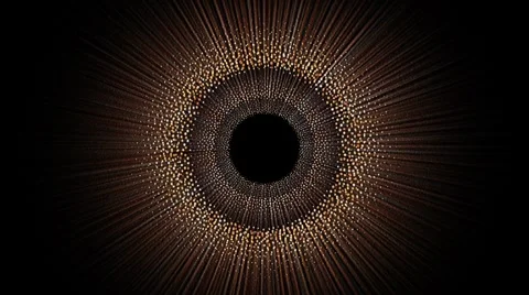 Shiny Eye Circle Light Rays Gold Partial Motion 4K Stock-Footage 304511739