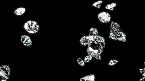 Shiny falling diamonds Stock Footage 45599606