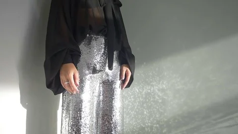 Shiny female pants Stock Footage 73072317