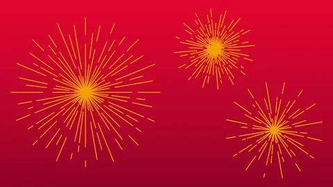 Shiny fireworks on red background. Stock Illustration