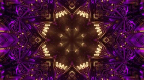 Shiny floral pattern with light effect 3d illustration Stock Illustration