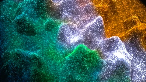 Shiny flow wave green silver golden glitter VJ loop abstract particle background Stock Footage 103793417