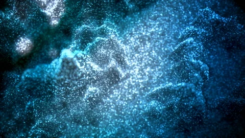 Shiny flowing wave blue silver glitter VJ loop abstract particle background Stock Footage 103793455
