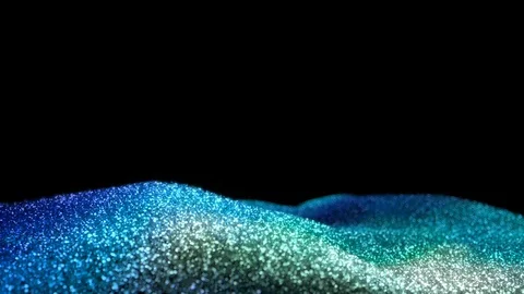 Shiny flowing wave dark blue cyan glitter VJ loop abstract particle background Stock Footage 103795063