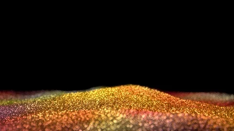 Shiny flowing wave red orange glitter VJ loop abstract particle background Stock Footage 103795079