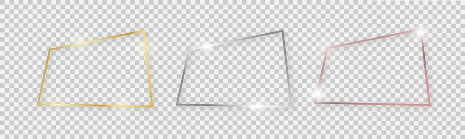 Shiny frames with glowing effects Illustrazione stock