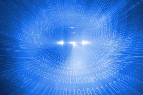 Shiny futuristic binary code spiral Illustrazione stock