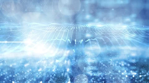 Shiny futuristic computer data cloud looping animation Stock Footage 337369252