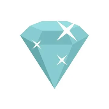 Shiny game diamond icon flat isolated Stockillustratie