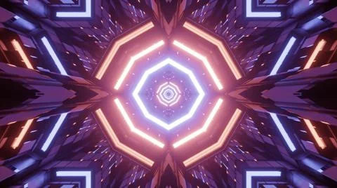 Shiny geometrical pattern with light reflections 3d illustration Stock Illustration