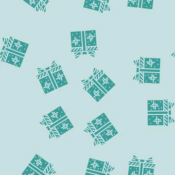 Shiny gift box glyph vector seamless pattern Stockillustratie