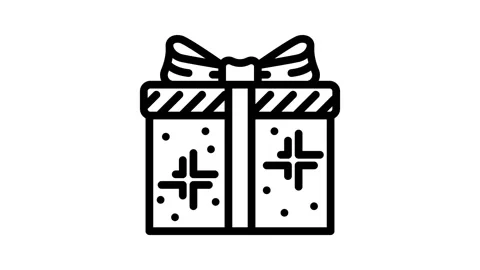 Shiny gift box line icon animation Stock Footage 326766137