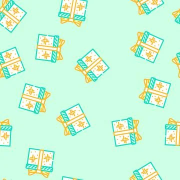 Shiny gift box vector seamless pattern Stock Illustration