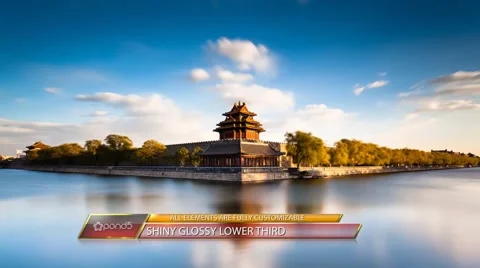 Shiny Glass Lower Third After Effects stock