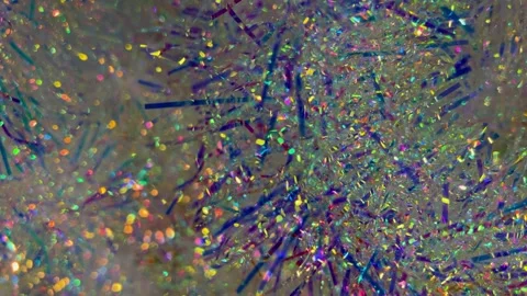 Shiny glitter silver tinsel, textured background Stock Footage 289965909