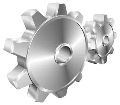 Shiny glossy mechanical cogs or gears vector illustration Stock Illustration
