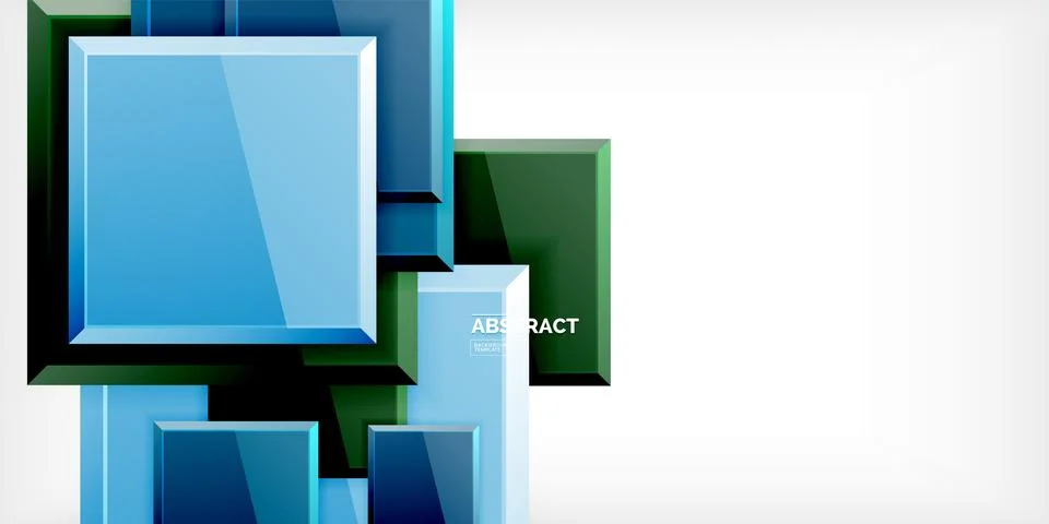 Shiny glossy metallic or plastic square design background. Vector Illustration Illustrazione stock