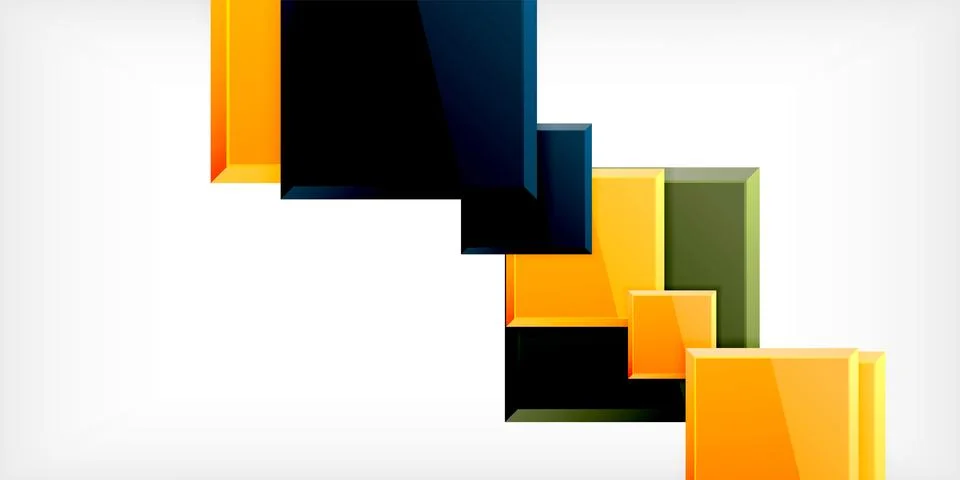 Shiny glossy metallic or plastic square design background. Vector Illustration Stock Illustration