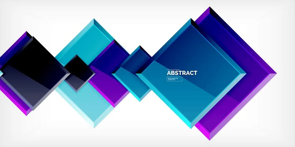 Shiny glossy metallic or plastic square design background. Vector Illustration Stock Illustration