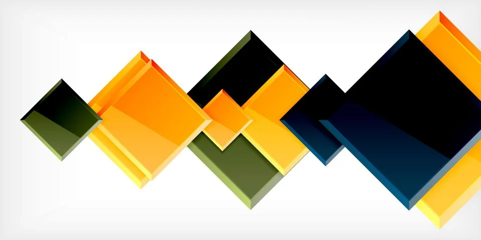 Shiny glossy metallic or plastic square design background. Vector Illustration Illustrazione stock