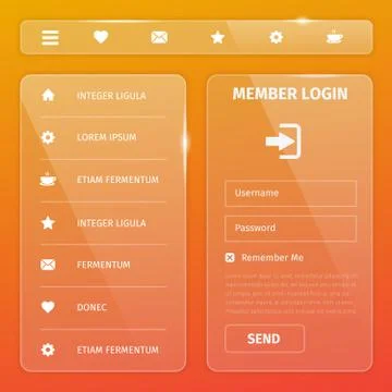 Shiny glossy vector mobile web user interface Stock Illustration