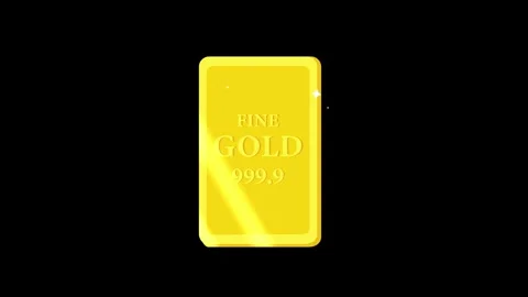 Shiny Gold Bar with Bright Reflections on a Dark Background Stock Footage 324699817