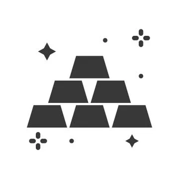 Shiny gold bar solid vector icon, wealth concept Stock Illustration