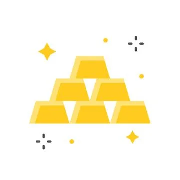 Shiny gold bar vector icon, wealth concept Ilustración de archivo