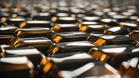 Shiny Gold Bars Close-up Vídeos de archivo 284742144