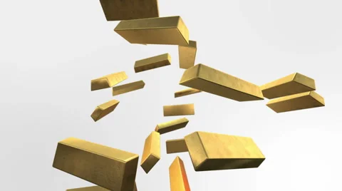 Shiny gold bars rotating on background Stock Footage 45030038