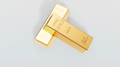 Shiny gold bars , seamless loop animation Stock Footage 318314273
