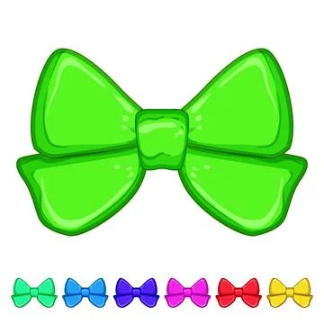 Shiny gold bow cartoon vector graphic Stock Illustration