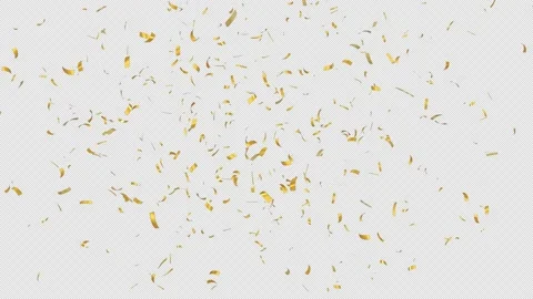 Shiny Gold Confetti 4K Particles with QuickTime Alpha Channel Prores4444. Stock Footage