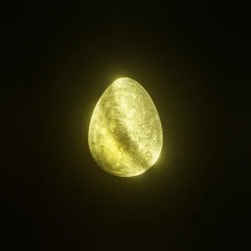 Shiny Gold Easter Egg over black background Stock Photos