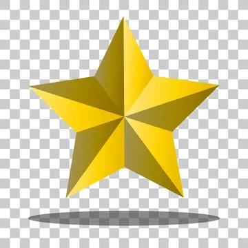 Shiny gold star icon. Vector illustration with shadow. Data with a transpar.. Stock Illustration