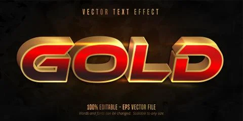 Shiny gold style text effect Stock Illustration