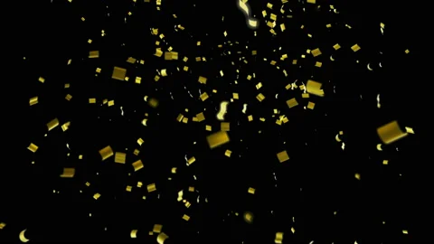 Shiny golden confetti Stock Footage 160140672